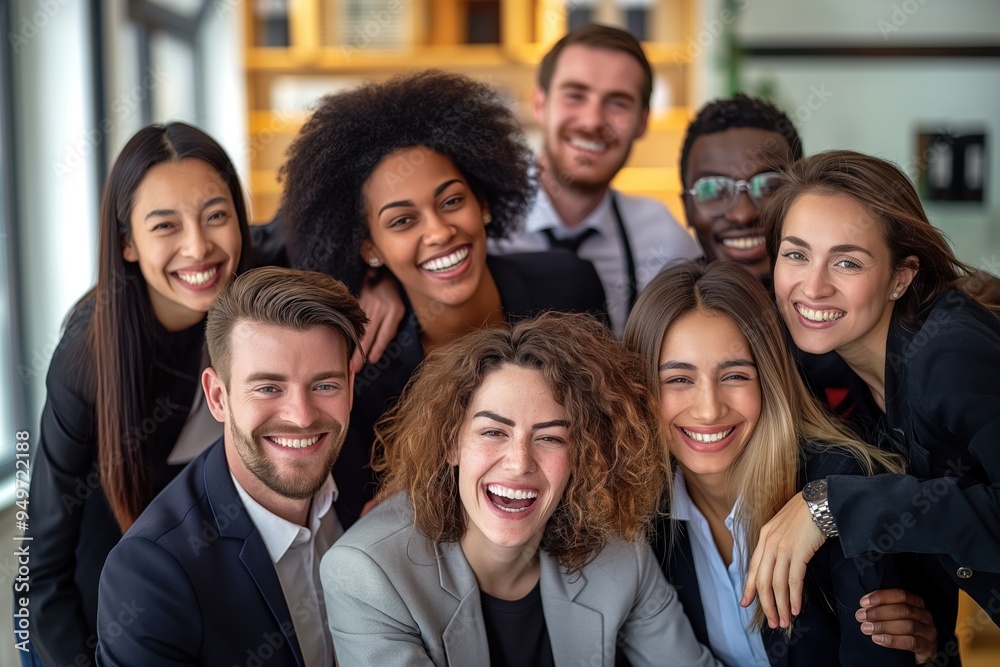 Group of business professionals smiling confidently together. Colleagues pose with relaxed expressions at the office. Leaders and team members collaborate and communicate effectively. Group of business professionals smiling confidently together. Colleagues pose with relaxed expressions at the office. Leaders and team members collaborate and communicate effectively.