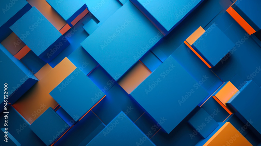Abstract blue and orange geometric shapes creating a dynamic background pattern Abstract blue and orange geometric shapes creating a dynamic background pattern