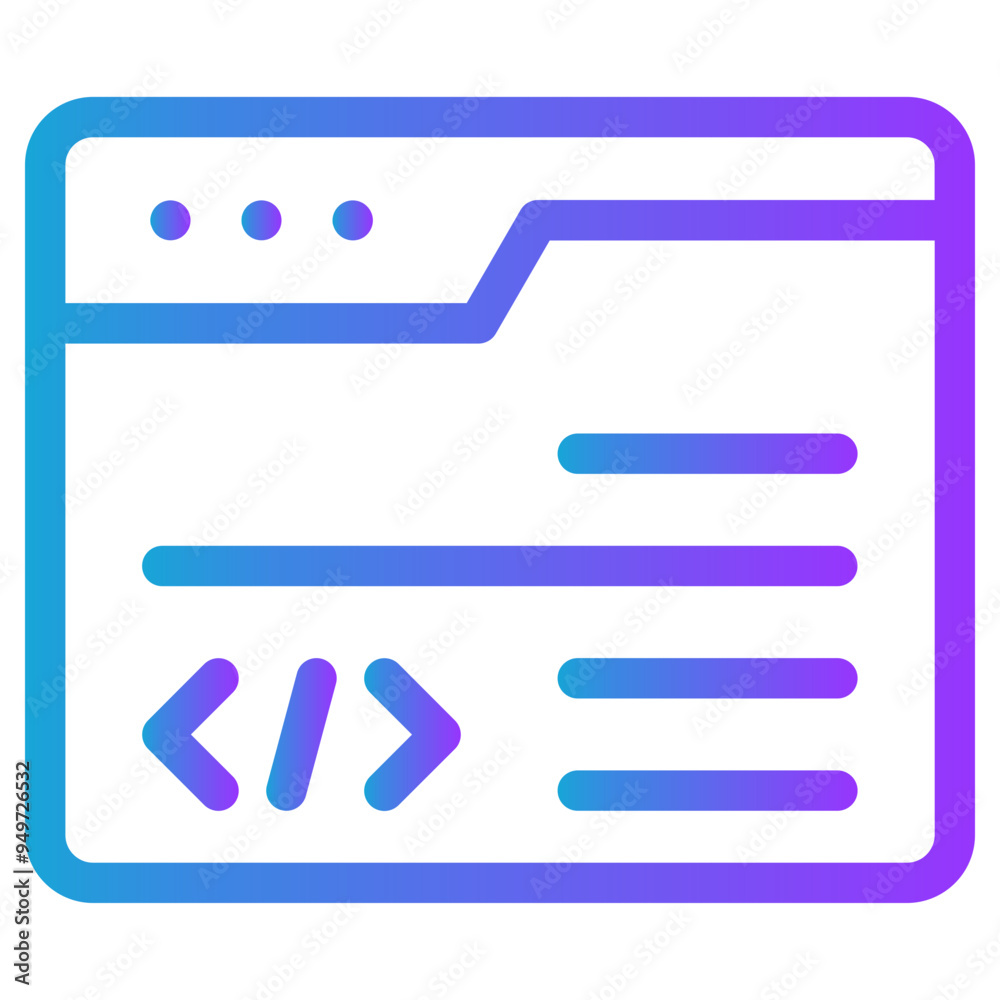 Website coding icon vector illustration concept for Coding and Development icons with perfect gradient color symbol background Website coding icon vector illustration concept for Coding and Development icons with perfect gradient color symbol background