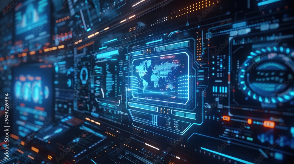 Futuristic Interface with Global Network Futuristic Interface with Global Network