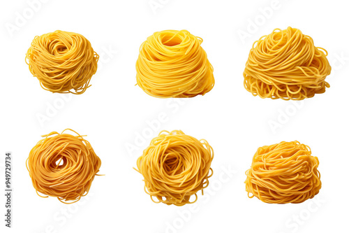 Spaghetti Pasta Collection Bundle Set Isolated on a Transparent Background