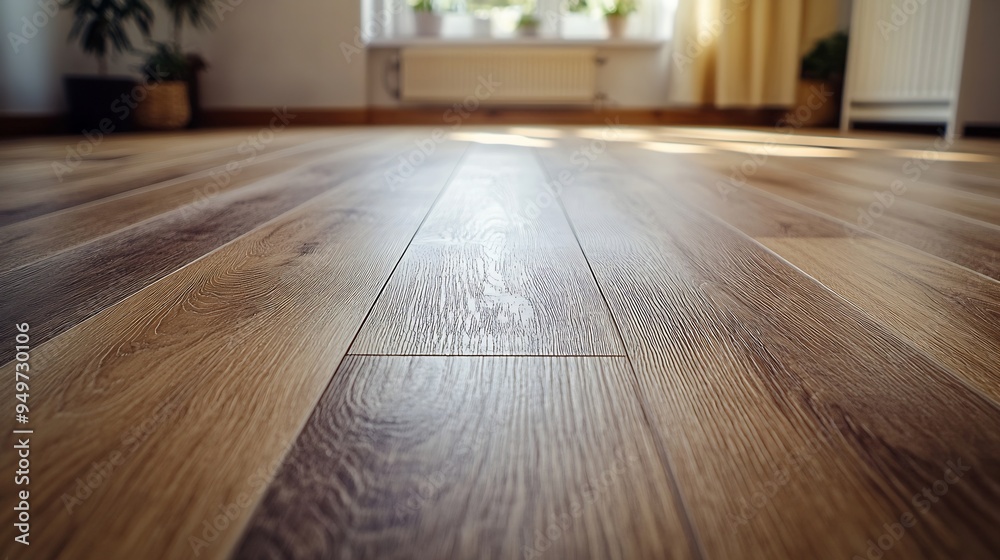 Laying laminate on a floor in an apartment : Generative AI Laying laminate on a floor in an apartment : Generative AI