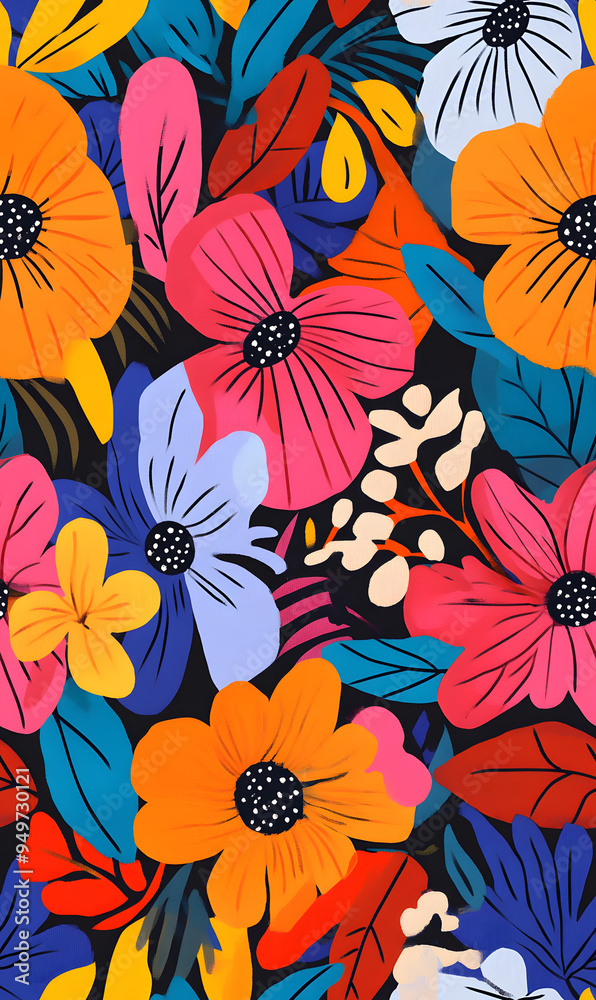 floral and leaf seamless patterns in doodle-style tile designs with graphic format. floral and leaf seamless patterns in doodle-style tile designs with graphic format.
