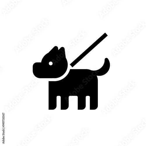 Hund an der Leine vektor Symbol schwarz