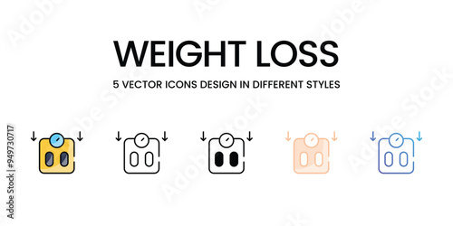 Weight Loss icons set vector stock illustration