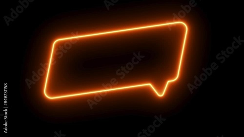 Motion Graphic Animated Design Art Background of Neon Modern Line Frame Decoration