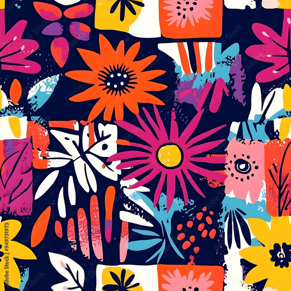 floral and leaf seamless patterns in doodle-style tile designs with graphic format. floral and leaf seamless patterns in doodle-style tile designs with graphic format.
