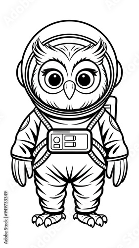 owl astronaut coloring 