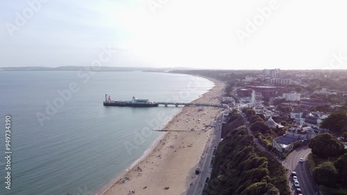 Wallpaper Mural Aerial Reveal Bournemouth City, Beach, Pier and Sea - Golden Hour Torontodigital.ca