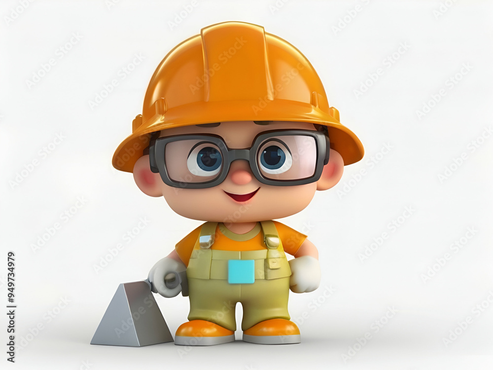 Engineer 3d cartoon on white background , engineer figure 3d Engineer 3d cartoon on white background , engineer figure 3d