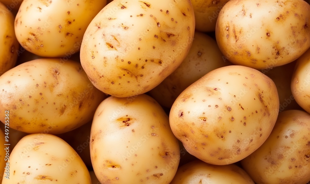 many several fresh potatoes with speckled skin, Generative AI many several fresh potatoes with speckled skin, Generative AI