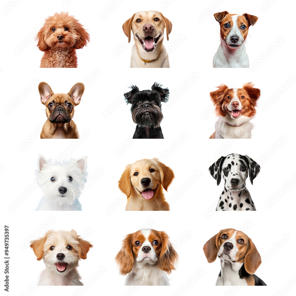 PNG cute dog element set, transparent background PNG cute dog element set, transparent background
