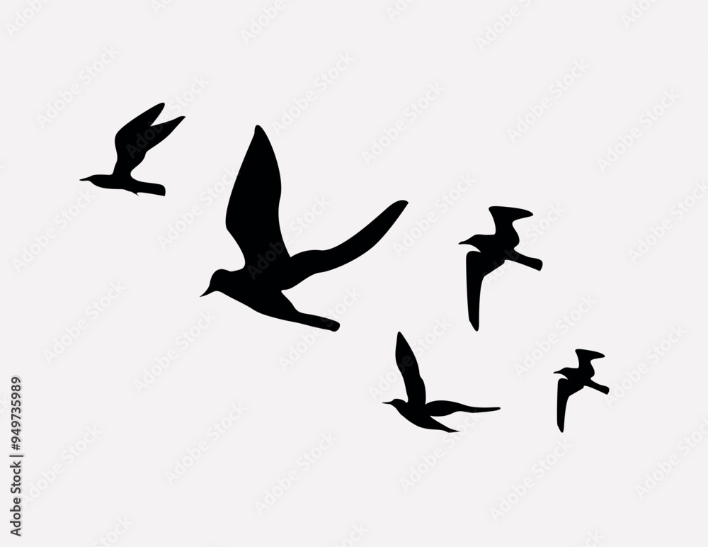 Fototapeta premium bird sketch drawing and vector illustration shape
