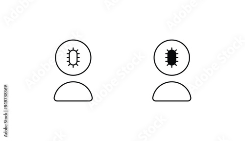 Infected Person icon design with white background stock illustration
