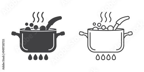 Сooking pot icon in flat style. Saucepan vector illustration on isolated background. Pan sign business concept.
