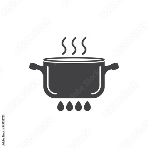 Сooking pot icon in flat style. Saucepan vector illustration on isolated background. Pan sign business concept.