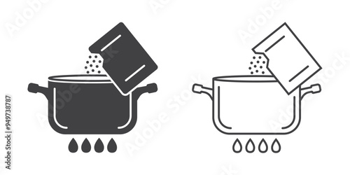Сooking pot icon in flat style. Saucepan vector illustration on isolated background. Pan sign business concept.