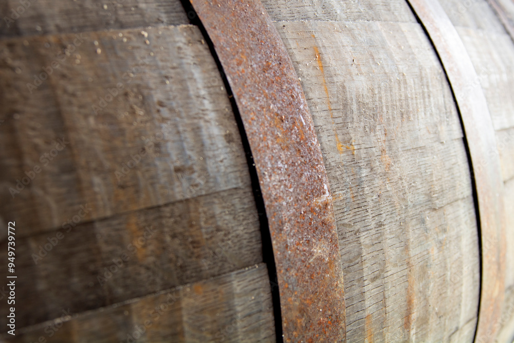 wooden old barrel close-up for wine and tincture wooden old barrel close-up for wine and tincture