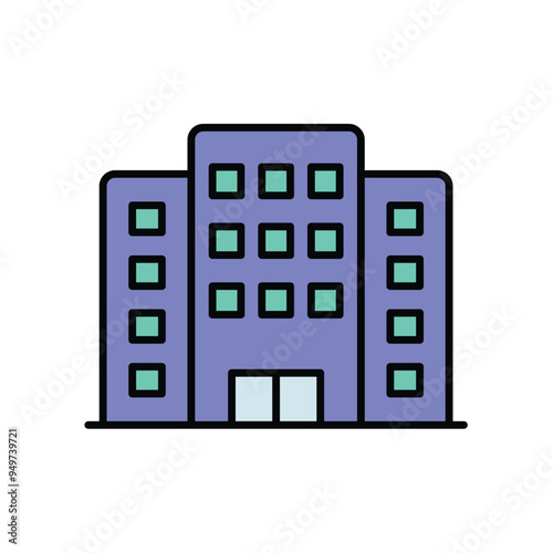 building color line icon with white background vector stock illustration