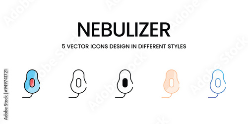 Nebulizer icons set vector stock illustration