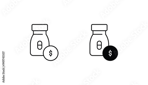 Medicine Price icon design with white background stock illustration