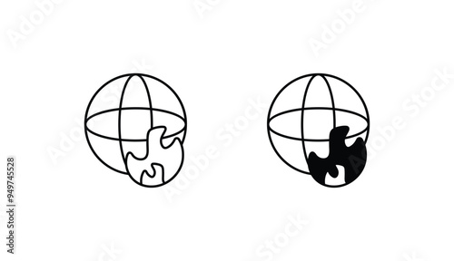 Global Inflation icon design with white background stock illustration