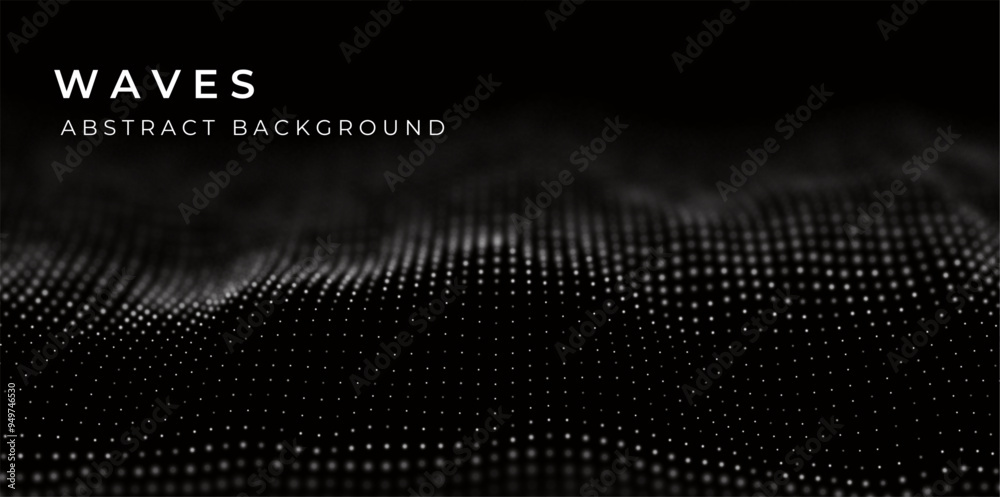 Abstract white particle background. Flow wave with dot landscape. Digital data structure. Future mesh or sound grid. Pattern point visualization. Technology vector illustration. Abstract white particle background. Flow wave with dot landscape. Digital data structure. Future mesh or sound grid. Pattern point visualization. Technology vector illustration.