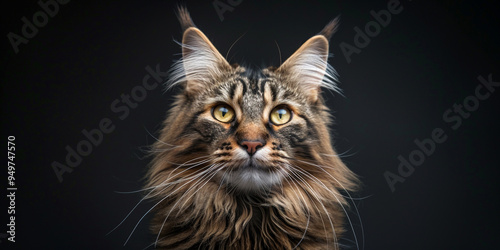 Maine coon cat outside cinematic shot background wallpaper