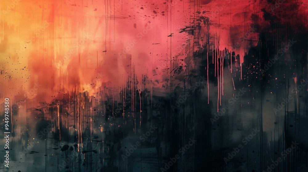 Fototapeta premium Abstract Art Painting, Digital Illustration, Fractal Landscape