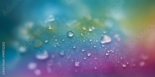 Close-up of condensation on glass with a gradient background. photo