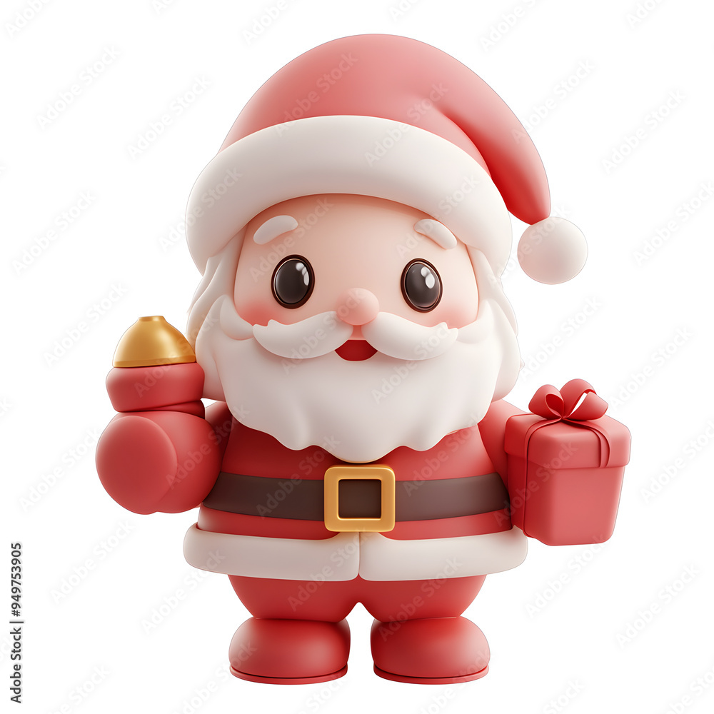 Cartoon Santa Claus 3D icon isolated on white background Cartoon Santa Claus 3D icon isolated on white background