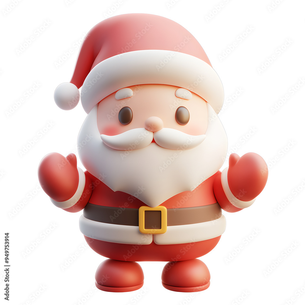 Cartoon Santa Claus 3D icon isolated on white background Cartoon Santa Claus 3D icon isolated on white background