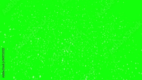 Snow Particles Falling with Green Screen
