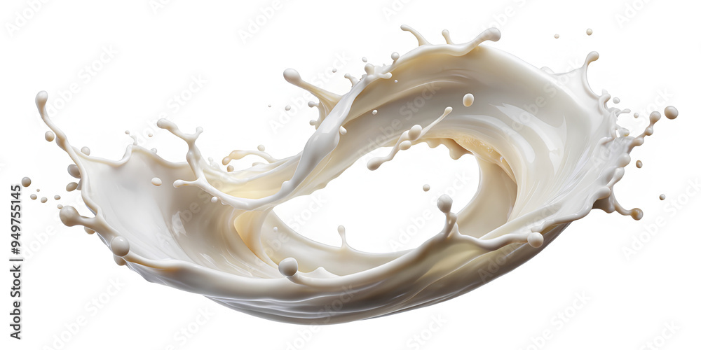 Milk splash in shape twist isolated on a white background. Clipping path Milk splash in shape twist isolated on a white background. Clipping path