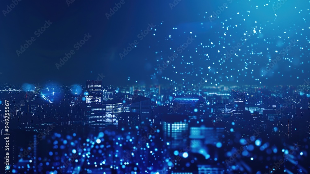 Abstract digital background with blue bokeh lights, lines, and geometric shapes. Abstract digital background with blue bokeh lights, lines, and geometric shapes.