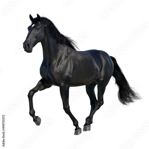 Black Horse in Motion