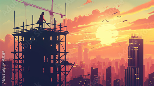 oil refinery at sunset