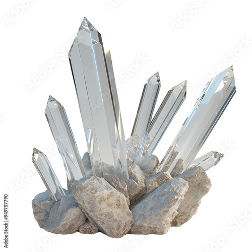 Crystals on Rock Formation photo