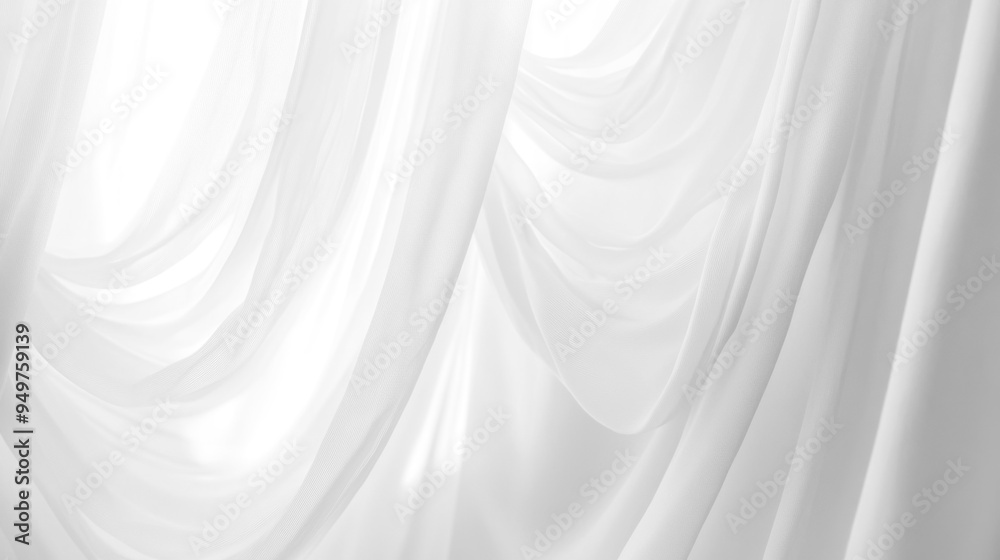 Fototapeta premium Soft white curtains background for graphic design or wallpaper.