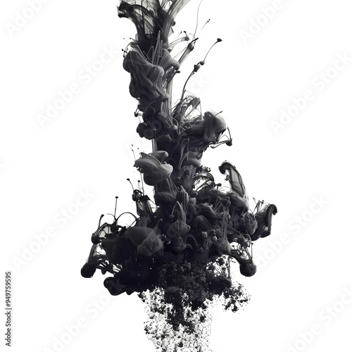 Abstract Black Ink Swirl