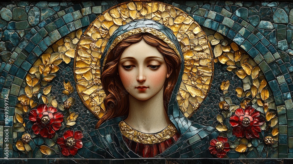 Fototapeta premium Mosaic of the Virgin Mary