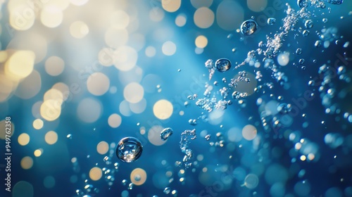 Close-up of underwater bubbles and light beams, hinting at the flow of invisible currents and the movement of water.