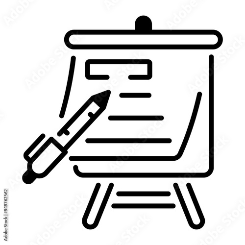 A linear icon of flip chart 