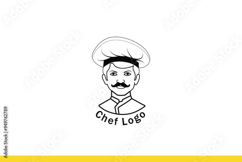 Cartoon Chef Logo Illustration home catering service logo