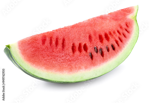 Sliced ripe watermelon isolated on white background. clipping path