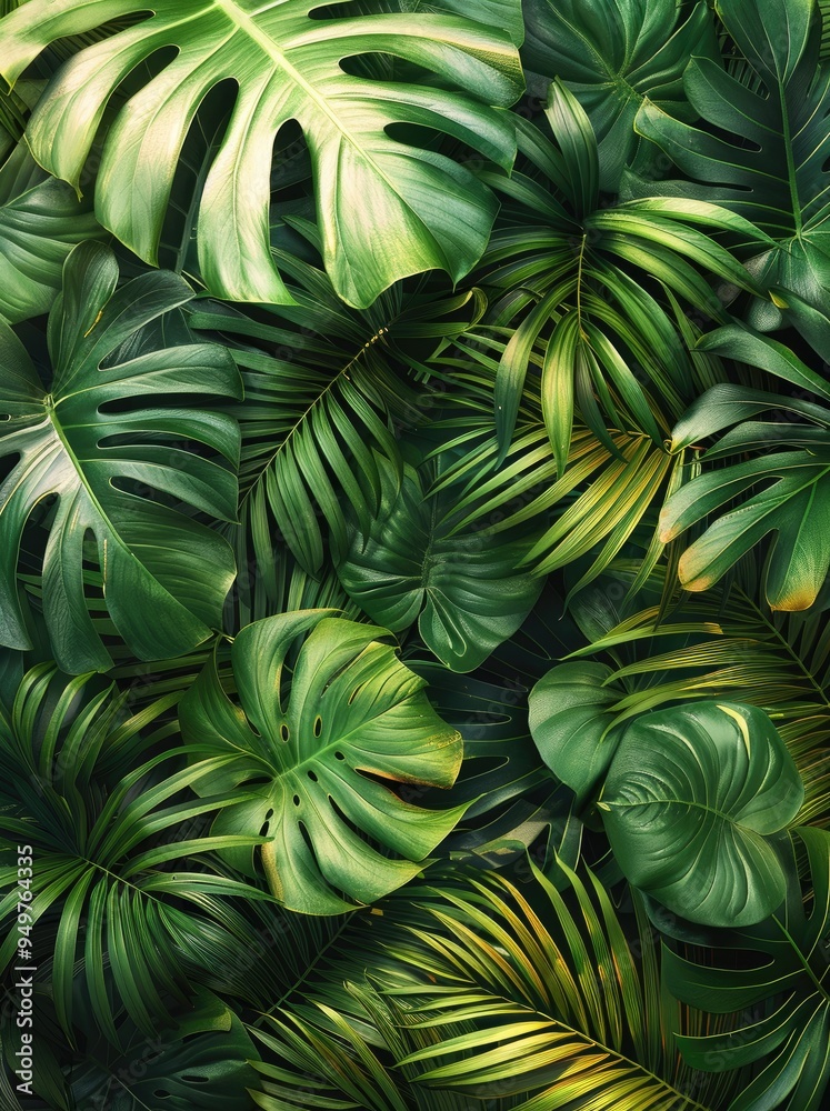 Tropical leaves frame background with white space in the center for text, white background, watercolor illustration style Tropical leaves frame background with white space in the center for text, white background, watercolor illustration style
