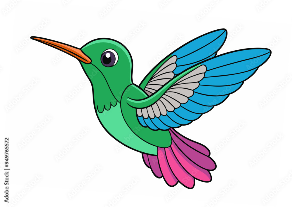 Obraz premium Hummingbird Vector Illustration on White Background - Printable Art