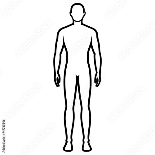 Human full body Silhouette image art for vector illustration on white background