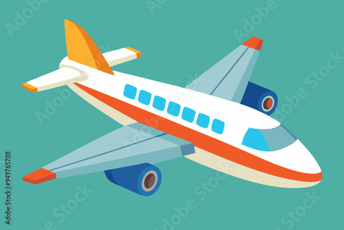 Minimalist Plane Vector - Simple Printable Aircraft Illustration photo