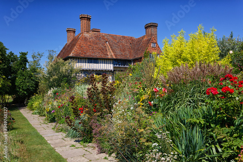 The flower boarder in August at Great Dixter Northiam East Sussex England UK photo